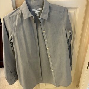 Foxcroft Woman’s Light Gray Casual Button Down Shirt